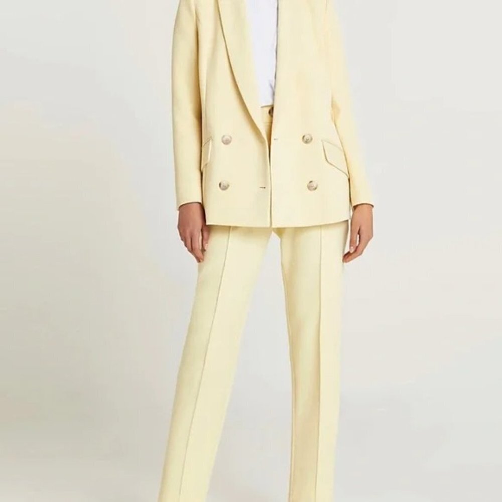 River Island Light Yellow Suit Size 4 - Picture 4 of 11